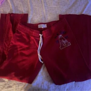Aeropostale Kids Burgundy Joggers with New York Print